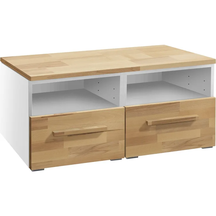 Hasena Kommode Owita Weiß mit Kernbuche-Front zerlegt, zerlegt (zum Selbstaufbau) 90x50x41 cm – Selezione