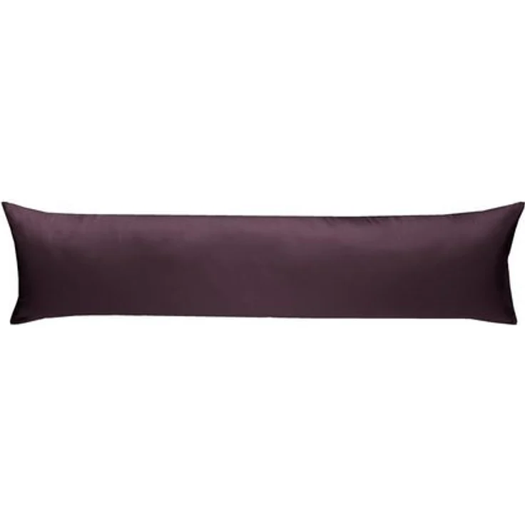 Mako Satin Seitenschläferkissen Bezug uni / einfarbig brombeer 40x200 cm – Bild 4