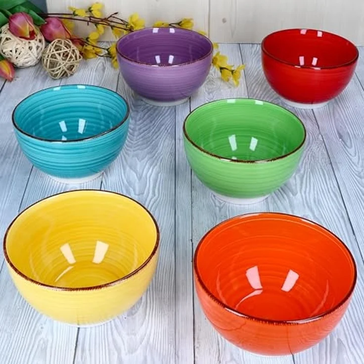 MamboCat Müslischale 6er Set Müslischale Uni Bunt, Steingut – Bild 3