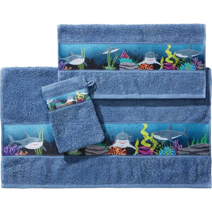 Erwin Müller Handtücher Frottier-Set 3-teilig "Hai", (3-St), Walk-Frottier Uni