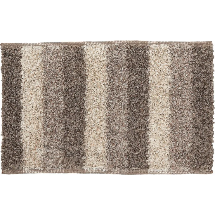 Kleine Wolke Badematte Lounge, Höhe 24 mm, rutschhemmend beschichtet, fußbodenheizungsgeeignet, Baumwolle, Kunstfaser, rechteckig, Badteppich, Fransenflor, gestreift, leichter Glanzeffekt, waschbar – Bild 3