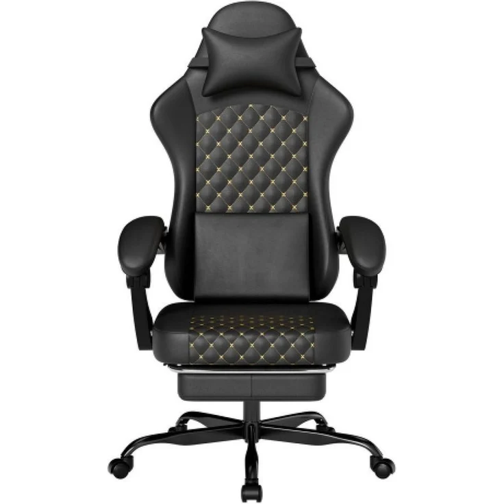 BBWL Gaming-Stuhl PVC Leder Ergonomischer Massage Gamer Sessel mit Fußstütze, Gaming Stuhl, PC Bürostuhl 150 kg belastbar – Bild 2