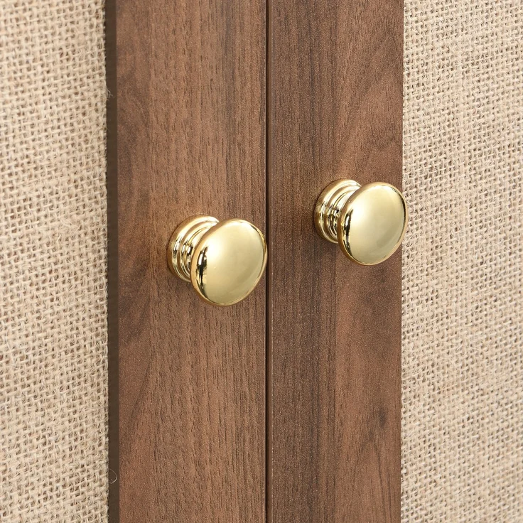 Kleiderschrank mit Schubladen, Holztüren mit Leinenstoff-Bezug, großer Stauraum, Garderobenschrank für Schlafzimmer, moderne Aufbewahrungslösung--Holz--79x50x175cm--YOUDENOVA – Bild 9