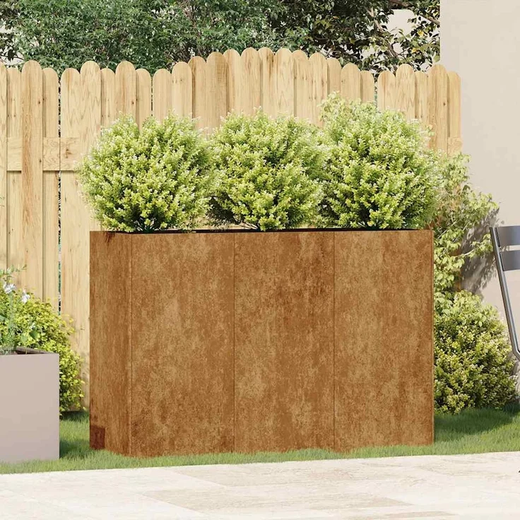 vidaXL Pflanzkübel Rostig 120x40x80 cm Wetterfester Stahl 860723 – Bild 2