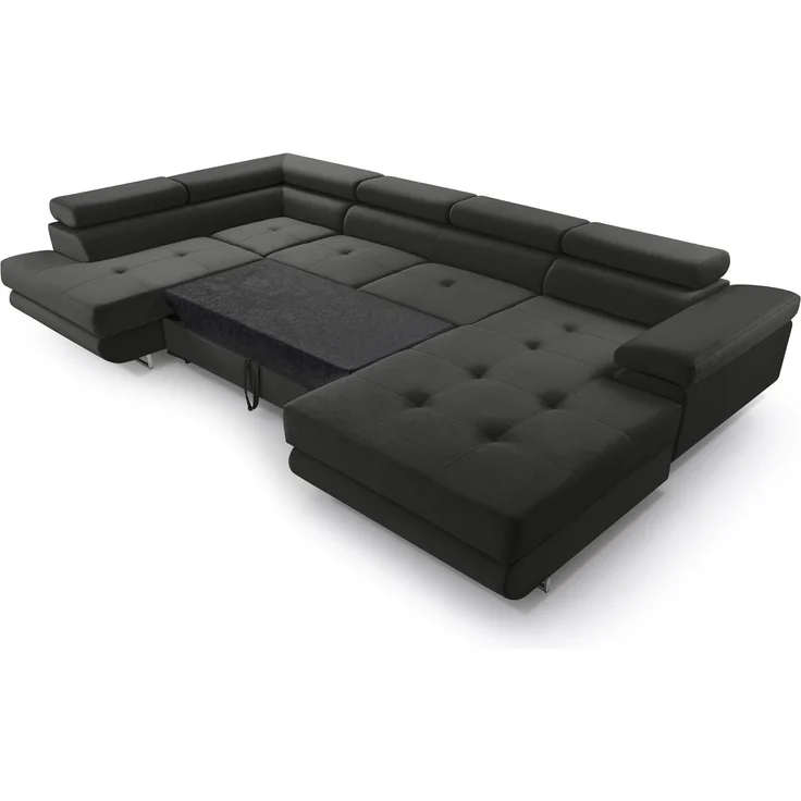 AX LIVING Arborio XL Wohnlandschaft XXL U Form Sofa Dunkelgrau 352cm L – Bild 3