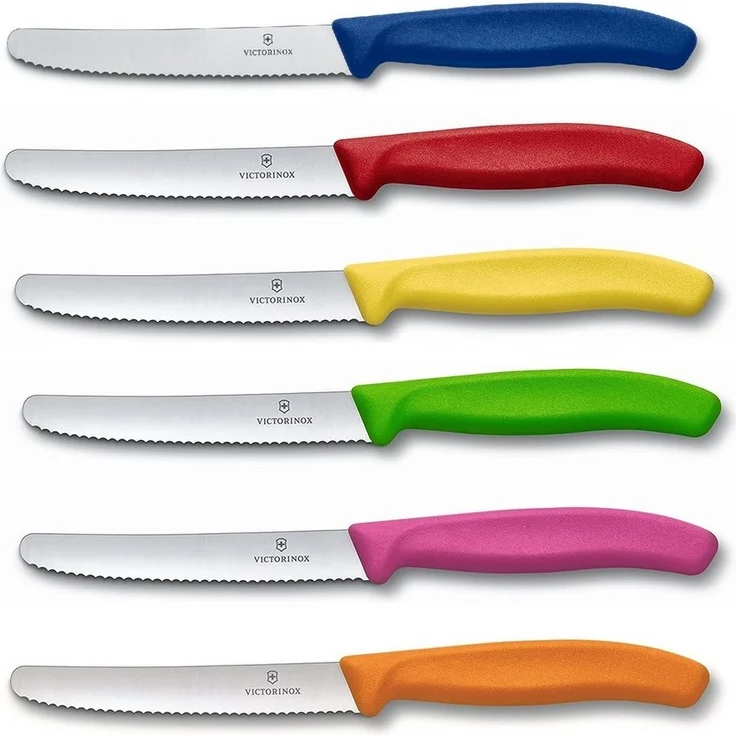 Victorinox | Swiss Classic Tafelmesser | 6er Set | bunte Vielfalt | langlebige Schärfe | komfortabler Griff | optimal für Küche und Esstisch. – Bild 3