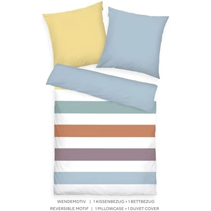 TOM TAILOR HOME Bettwäsche COLORED STRIPES in Gr. 135x200 cm, 155x220 cm, 200x220 cm oder 100x135 cm, Renforcé, 2 teilig, new bedroom, gewebtes Label – Bild 2