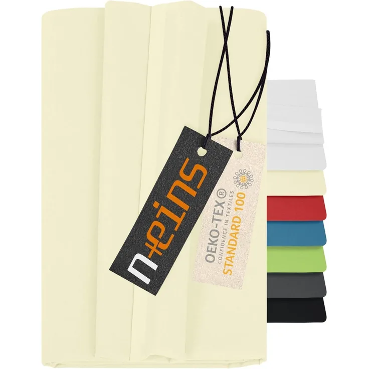 npluseins Betttuch - Haustuch - Bettlaken - aus 100% Baumwolle in 7 ausgesuchten Farben - Laken ohne Gummizug - Einheitsgröße von ca. 150x250 cm, Ecru