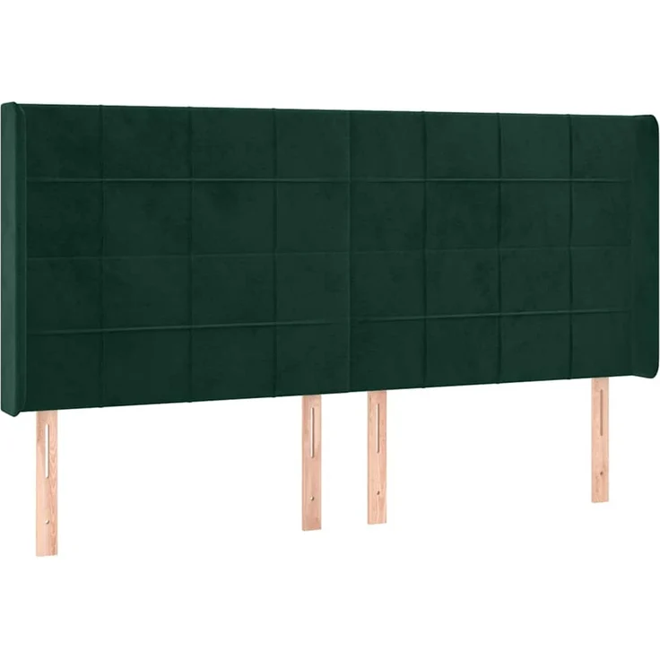 vidaXL Kopfteil mit Ohren Dunkelgrün 203x16x118/128 cm Samt Grün (Art-Nr 3119649) – Bild 2