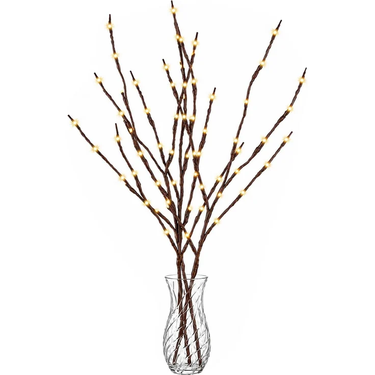 vidaXL LED-Kupferzweig Weihnachtsdekoration 3 stk. Braun 62 cm Stahl 42055397 – Bild 3