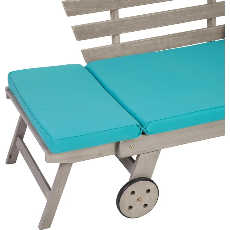 greemotion Multifunktionsbank Maui aus Akazienholz FSC® 100%, Holzbank mit Rollen und klappbaren Armlehnen, Gartenbank als Liege oder Bank nutzbar – Bild 4