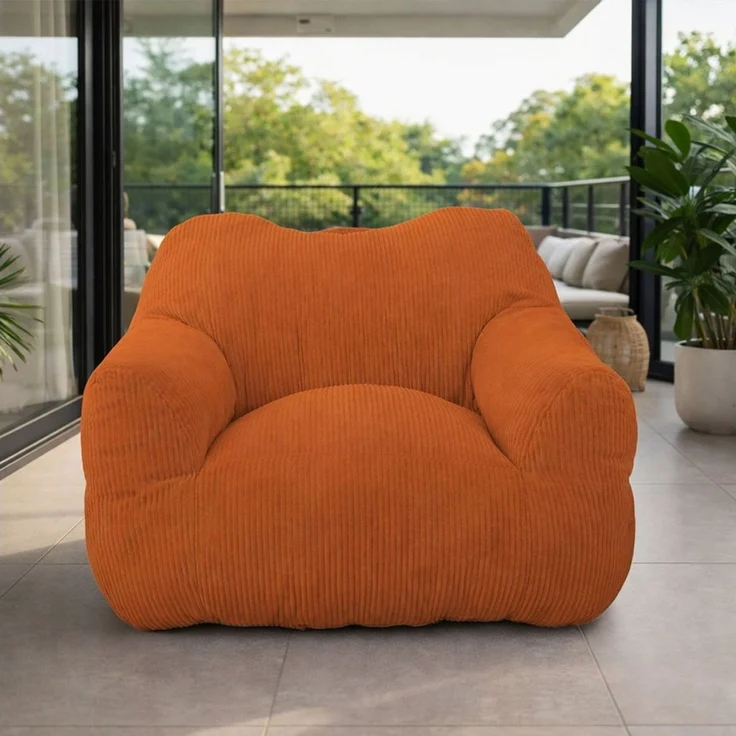 HomeMiYN Sitzsack L115CM XXL Lounge-Sack Riesen Sitzsack aus Cord „Cube“ für Wohnzimmer (1 St), für Kinder & Damen, viele Farben, superweich gefüllt – Bild 1