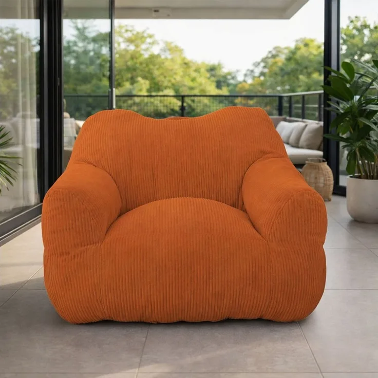 HomeMiYN Sitzsack L115CM XXL Lounge-Sack Riesen Sitzsack aus Cord „Cube“ für Wohnzimmer (1 St), für Kinder & Damen, viele Farben, superweich gefüllt