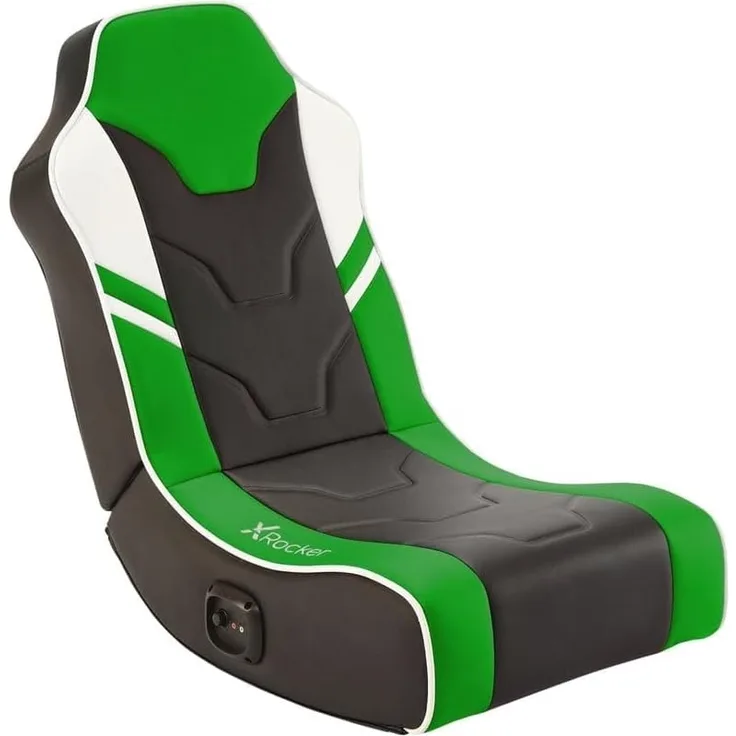 X Rocker Shadow 2.0 Floor Rocker Gaming Kinder Sessel mit 2.0 Audiosystem - Grün/Schwarz/Weiß