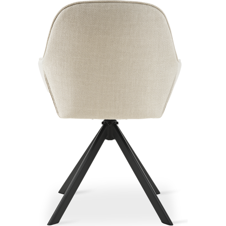 GOEURVANT 1370 Esszimmerstühle 6er-Set mit Armlehnen, 360° Drehbar, Webstoff - Beige Stoff – Bild 6