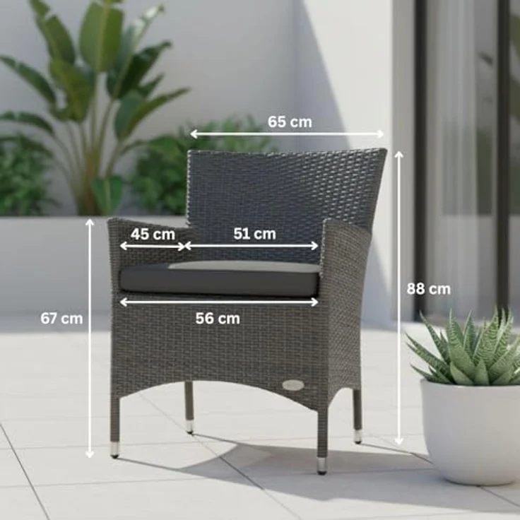 XXXL Rattan Stuhl Trento, Farbe Grau-Silber – Bild 4