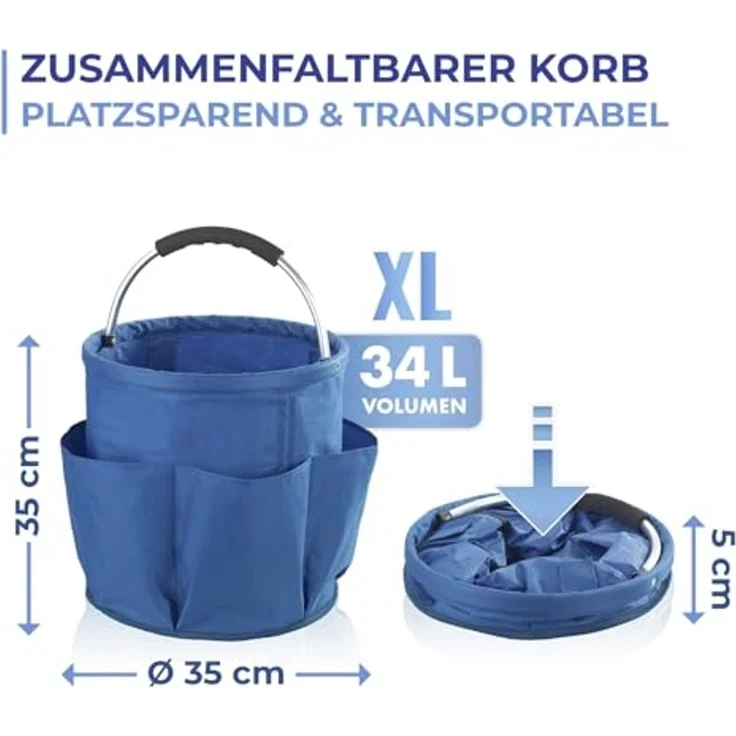 Maximex Organizer Universal-Reinigungs-Caddy Modell HERKULES (1 St), großes Hauptfach für Reinigungsmittel, 5 Außentaschen, faltbar, 34 l – Bild 5
