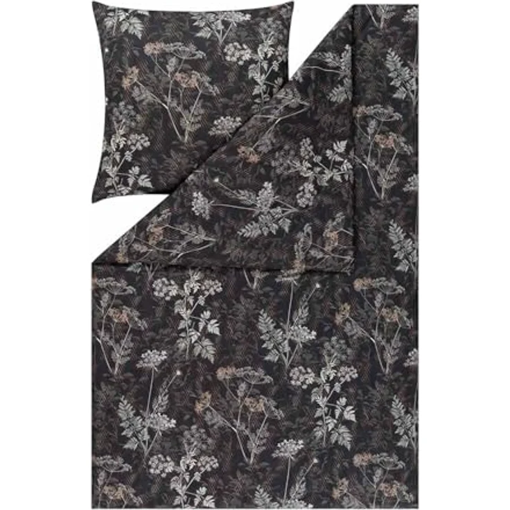 Estella Atelier Jersey-Bettwäsche, Dunkelblau, 135x200 cm, floral, hautfreundlich, atmungsaktiv, pflegeleicht – Bild 2
