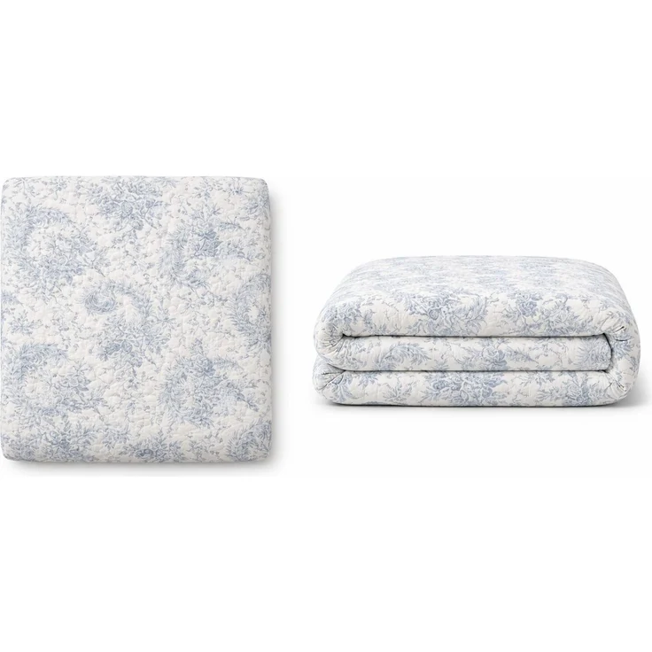 Wohndecke Blue, AU Maison, Quilt-Optik aus Baumwolle 140 × 180 cm – Bild 1