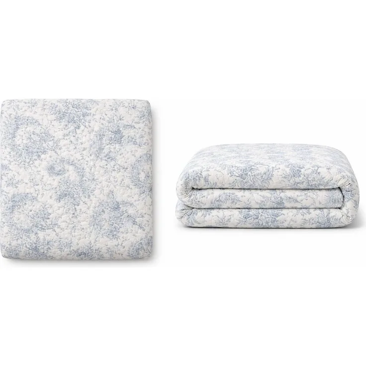 Wohndecke Blue, AU Maison, Quilt-Optik aus Baumwolle 140 × 180 cm