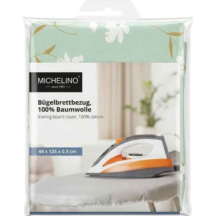 Bügelbrettbezug aus 100% Baumwolle - 125 x 44 cm mit Kordelzug, Blumenmotiv – Bild 9