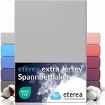 etérea Extra Jersey Spannbettlaken Silber 180x200 - 200x220 cm