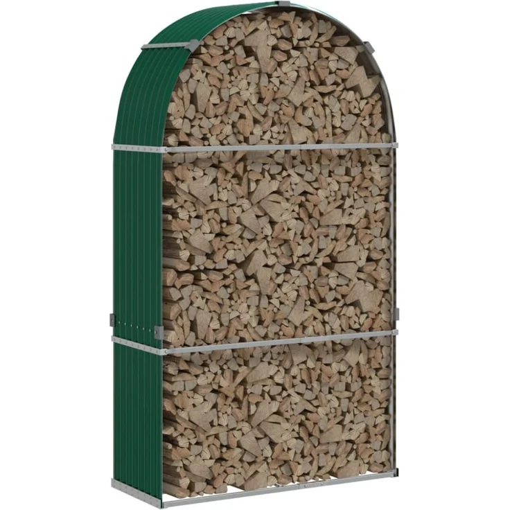 vidaXL Kaminholzunterstand Grün 120x45x210 cm Verzinkter Stahl 364542 – Bild 6