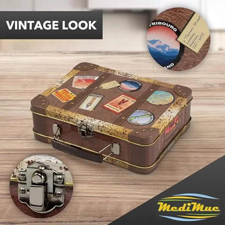 MediMuc Keksdose Koffer Dosen Auswahl, Koffer Vintage – Bild 6