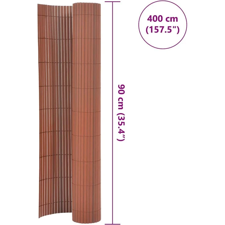 vidaXL Gartenzaun Doppelseitig 90x400 cm Braun 317149 – Bild 6