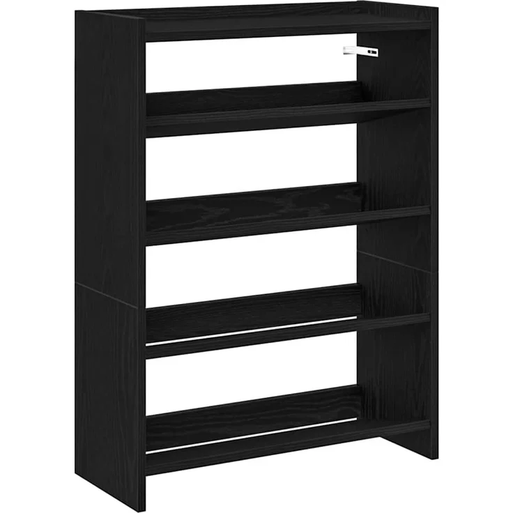 vidaXL Schuhregal Schwarz 60x25x81 cm Holzwerkstoff 859879 – Bild 1