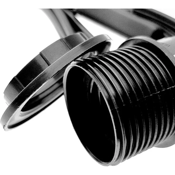 TRANGO LED Pendelleuchte, 3er Pack 1011-500B Lampenfassung mit ON/OFF Schalter - E27 Fassung schwarz mit 5m Netzkabel I Schraubring I Schalter, Lampenaufhängung I Pendelleuchte I Hängeleuchte – Bild 2