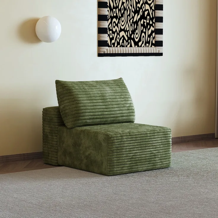 ZUBALIYA SchlafSofa mit Cordbezug, modular aufgebaut, ohne aufwendige Montage, für Wohnzimmer und Apartments