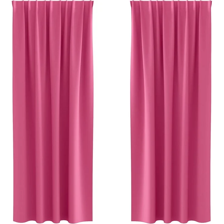vidaXL Verdunkelungs-Vorhänge mit Ringen 2 stk. Helles Pink Polyester 4107516 – Bild 2