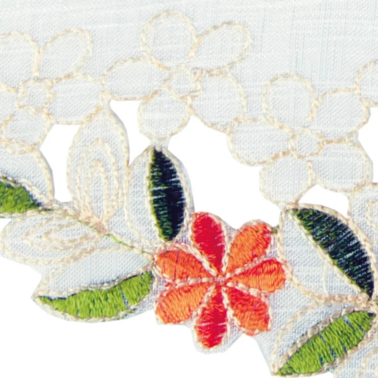 ARSVITA Tischdecke mit Stickerei, mit Blumen oder Schmetterlingen bestickte 30x30cm Decke für den Tisch, in vielen verschiedenen Designs verfügbar Grün - Gelb Rund – Bild 7