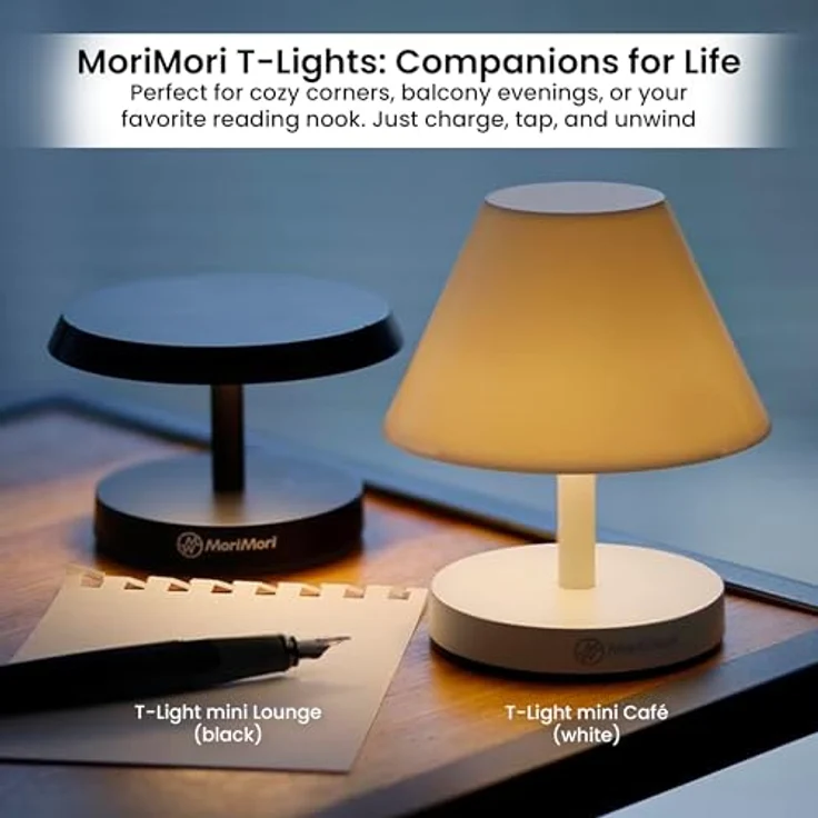 KOOKOO MoriMori T-Light mini Café, LED Tischleuchte mit 3 Helligkeitsstufen, weiß, 12 cm Höhe – Bild 5