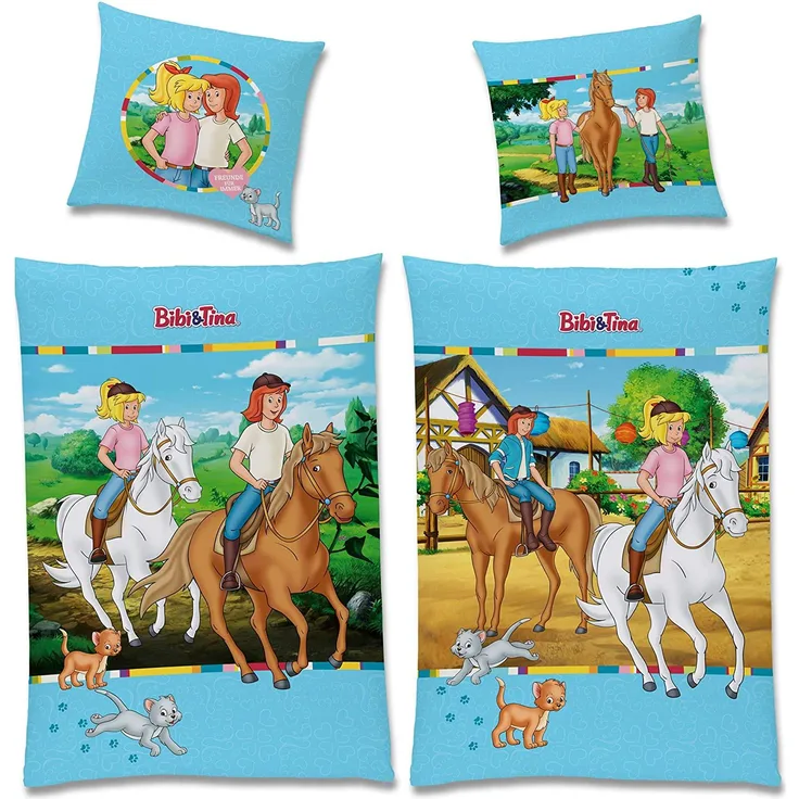 Kinderbettwäsche Biber/Flanell Bibi und Tina