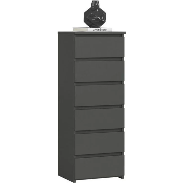 Home Collective Kommode 40 cm breit Holz Highboard Sideboard für Flur Schlafzimmer Wohnzimmer (Mehrzweckschrank Schrank schmal Kommode Schlafzimmer mit Schubladen), Kinderzimmer Organizer, 109 cm hoch mit 6 Schubladen Graphit – Bild 4