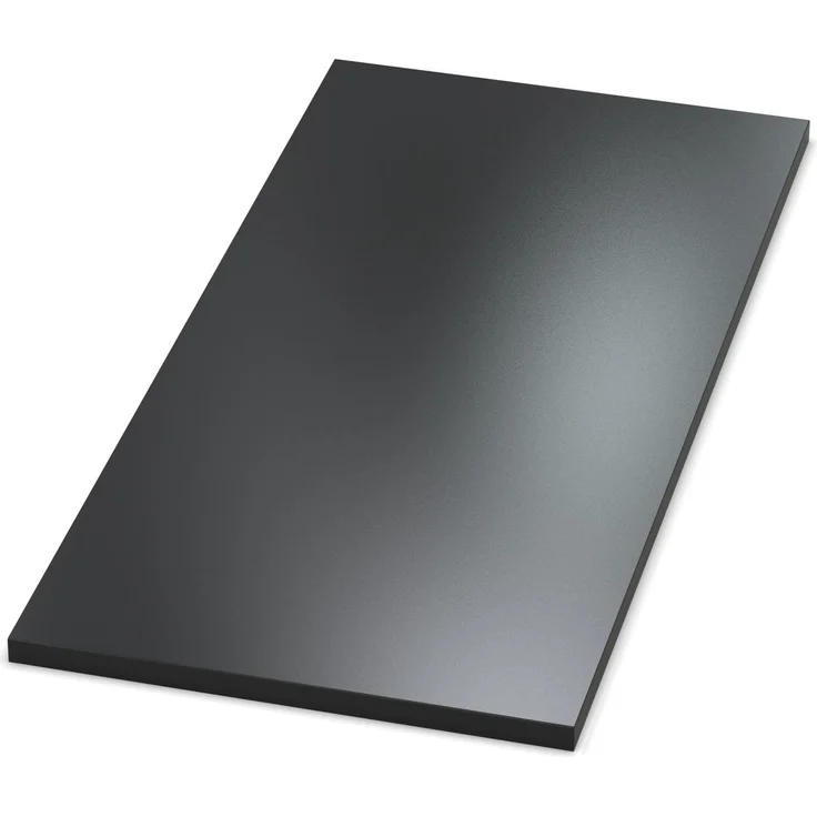 AUPROTEC Tischplatte 28mm schwarz 120x80 cm I Spanplatte mit 1mm ABS Kante & PU-Verleimung I melaminharzbeschichtet I elegant & wasserabweisend