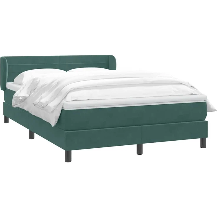 vidaXL Boxspringbett mit Matratze Dunkelgrün 160x220 cm Samt 3317658 – Bild 2