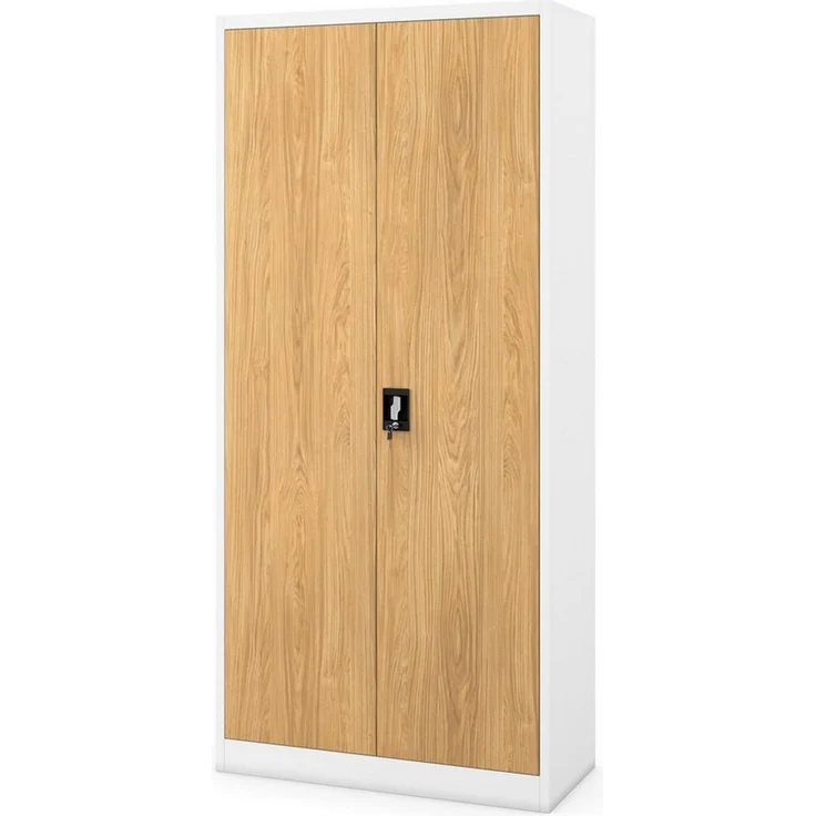 Jan Nowak Aktenschrank Metall 90 x 40 x 195 cm abschließbarer Stahlschrank mit verstellbaren Böden und großer Fassungs- kapazität Büroschrank für Ordner und Dokumente – Bild 1
