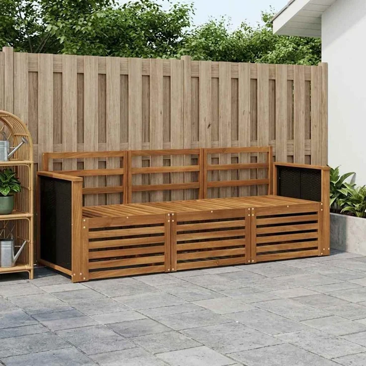 vidaXL Outdoor-Sofagarnitur 3 stk. 3-Sitzer Natur Massivholz Akazie 3383950 – Bild 1
