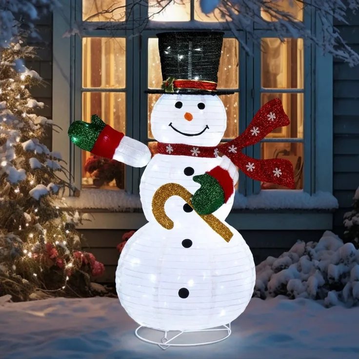 LALAHO Schneemann LED-Schneemann Weihnachten deko, 120cm mit 100 LEDs Weihnachtsbeleuchtung für Innen und Außen