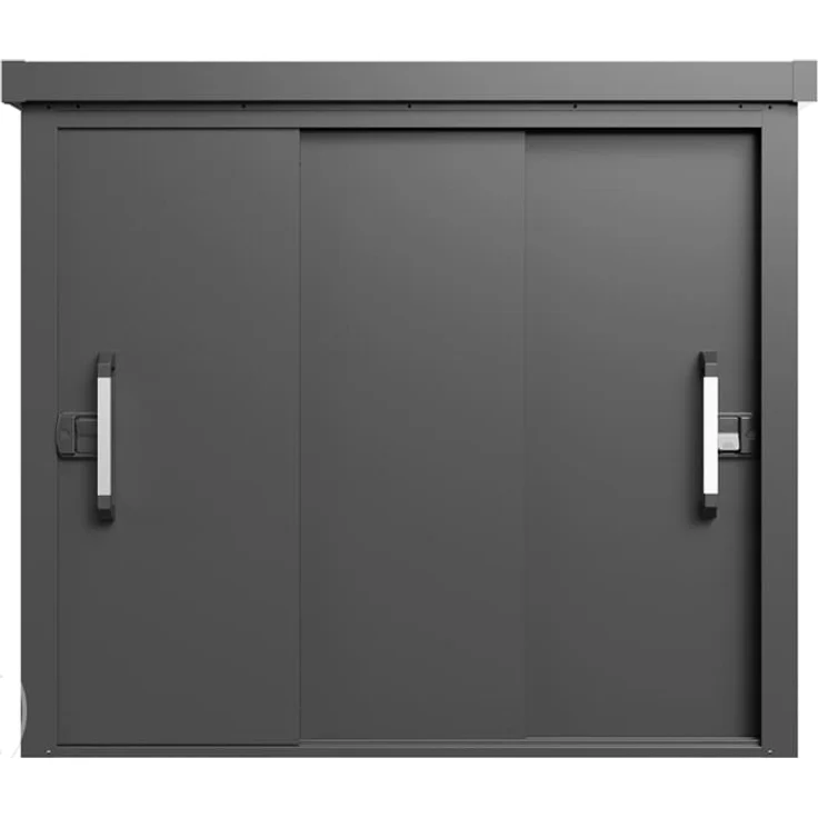 GFP Primeyard Geräteschrank Metall 180x78x161 cm Gartenschrank Schiebetür anthrazit inkl. Fußboden – Bild 2