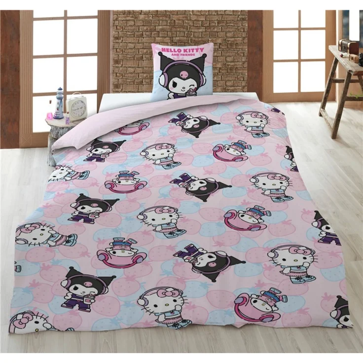 Hello Kitty Bettwäsche Set 140 × 200 cm mit Kissenbezug 65x65 cm – Bild 3