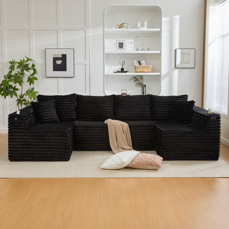 ZUBALIYA Wohnlandschaft 155x88 cm, mit Samtbezug, mit Cordbezug, mit breiten Armlehnen, mit Schaumstoffpolsterung – Bild 12