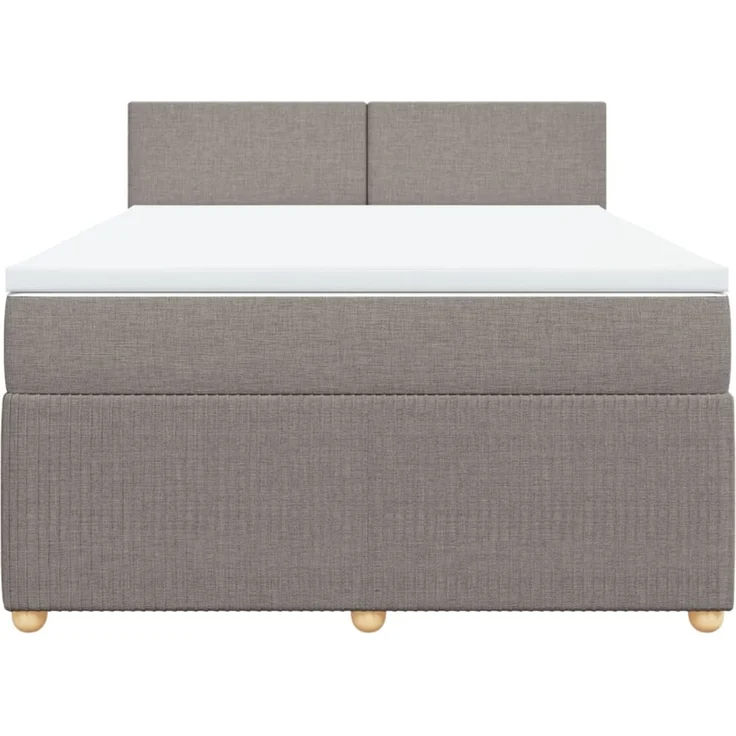 vidaXL Boxspringbett mit Matratze Taupe 160x200 cm Stoff 3289804 – Bild 6