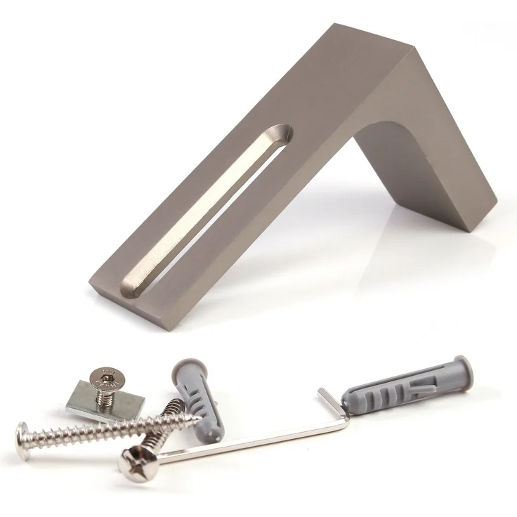 Deco-Raum® Gardinenschiene Innenlauf Loft | Länge: 110cm | Befestigung: Deckenträger | Material: Aluminium | Farbe: Edelstahl optik – Bild 6