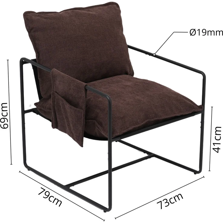 Albatros Designer Vintage Sessel Breston, hochwertiger Stoff Bezug in Braun, sehr bequem, Relaxsessel Loungesessel für Wohnzimmer, Schlafzimmer oder als Fernsehsessel – Bild 6