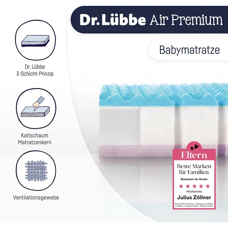 Julius Zöllner 'Dr. Lübbe Air Premium' Kaltschaummatratze, 70x140 cm – Bild 4