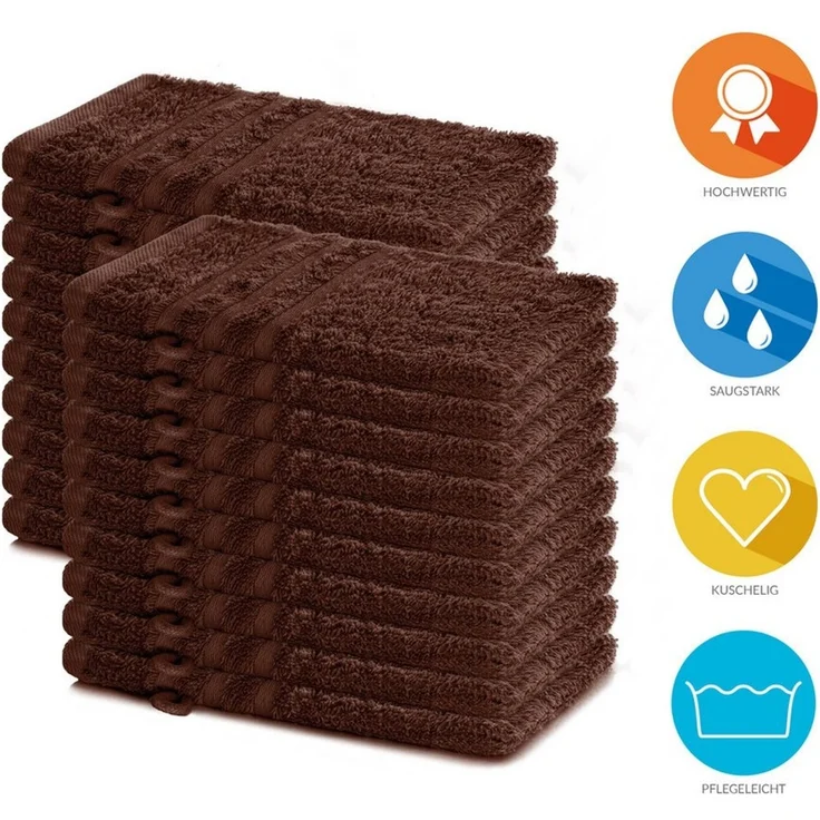 Lavea Waschhandschuh 20er Set Waschhandschuhe, 15 x 21 cm, Elena-Frottierserie, Waschlappen, (20-St), 500 g/m² Frottier, weich & saugstark, pflegeleicht – Bild 2